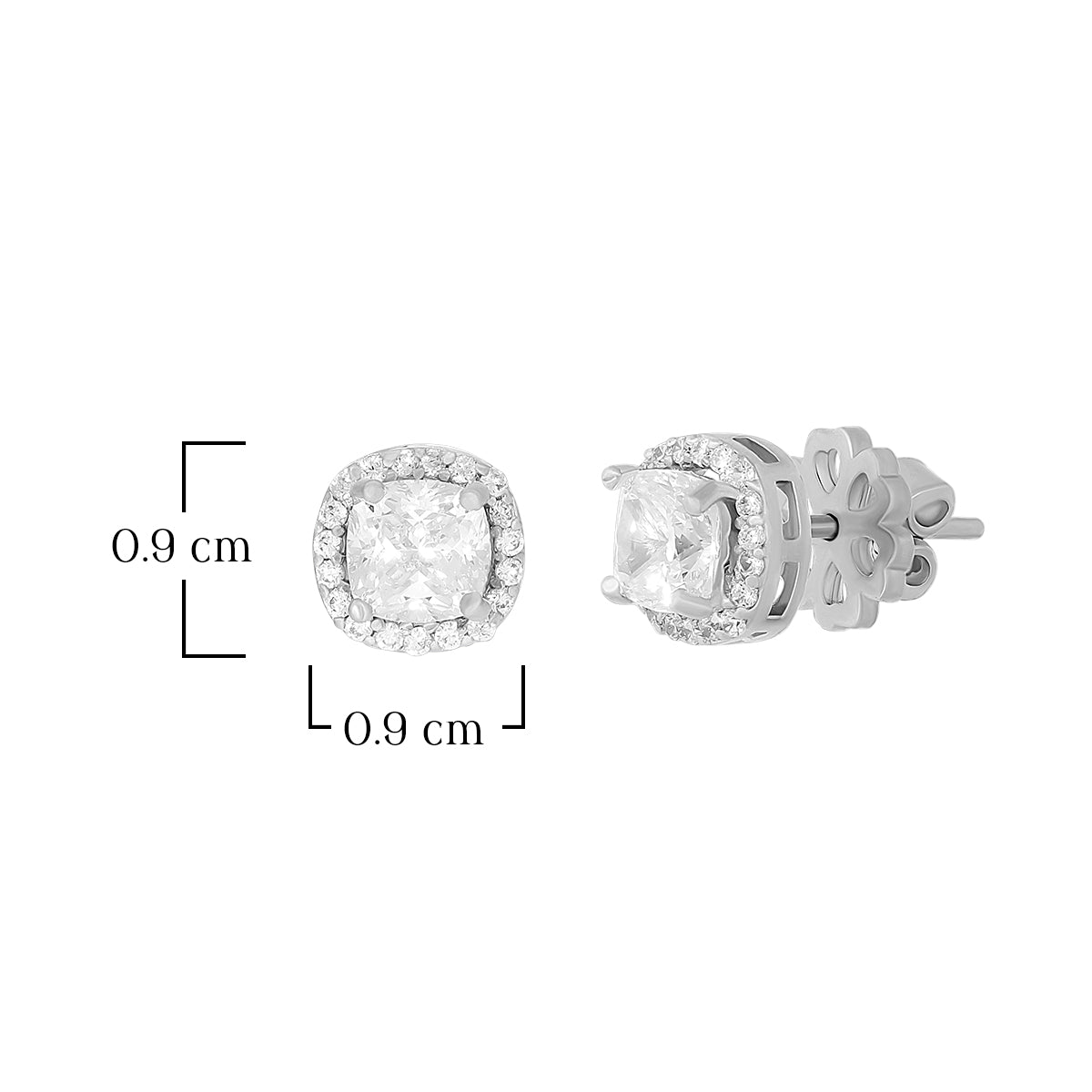 Cushion Halo Stud Earrings
