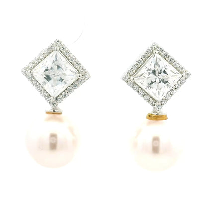 Timeless Pearl Dangle Stud Earrings