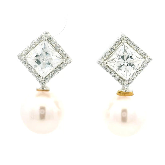 Timeless Pearl Dangle Stud Earrings