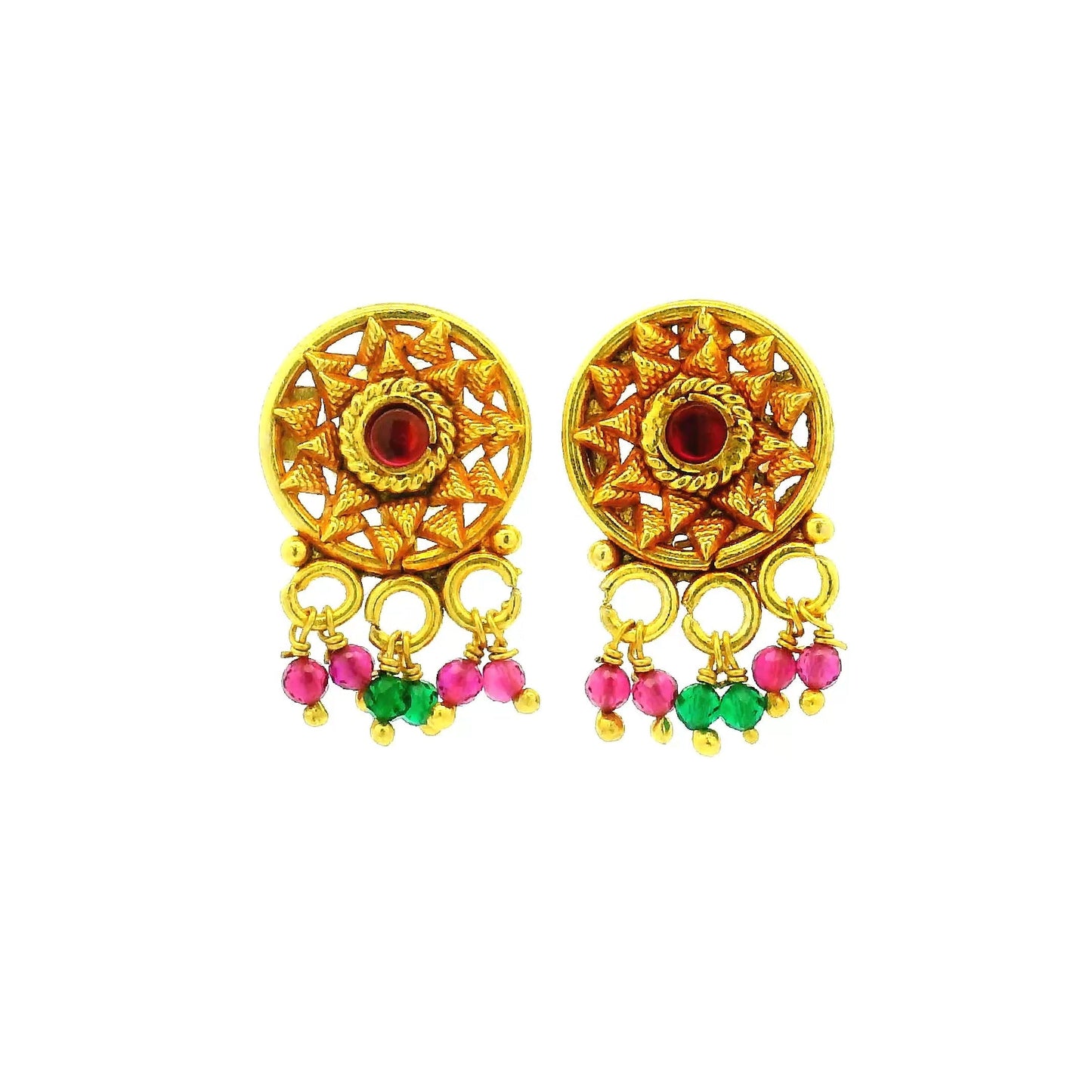 Floral Drop Gold Plated Earrings