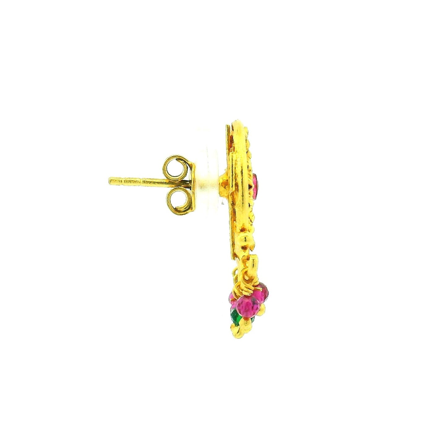 Floral Drop Gold Plated Earrings