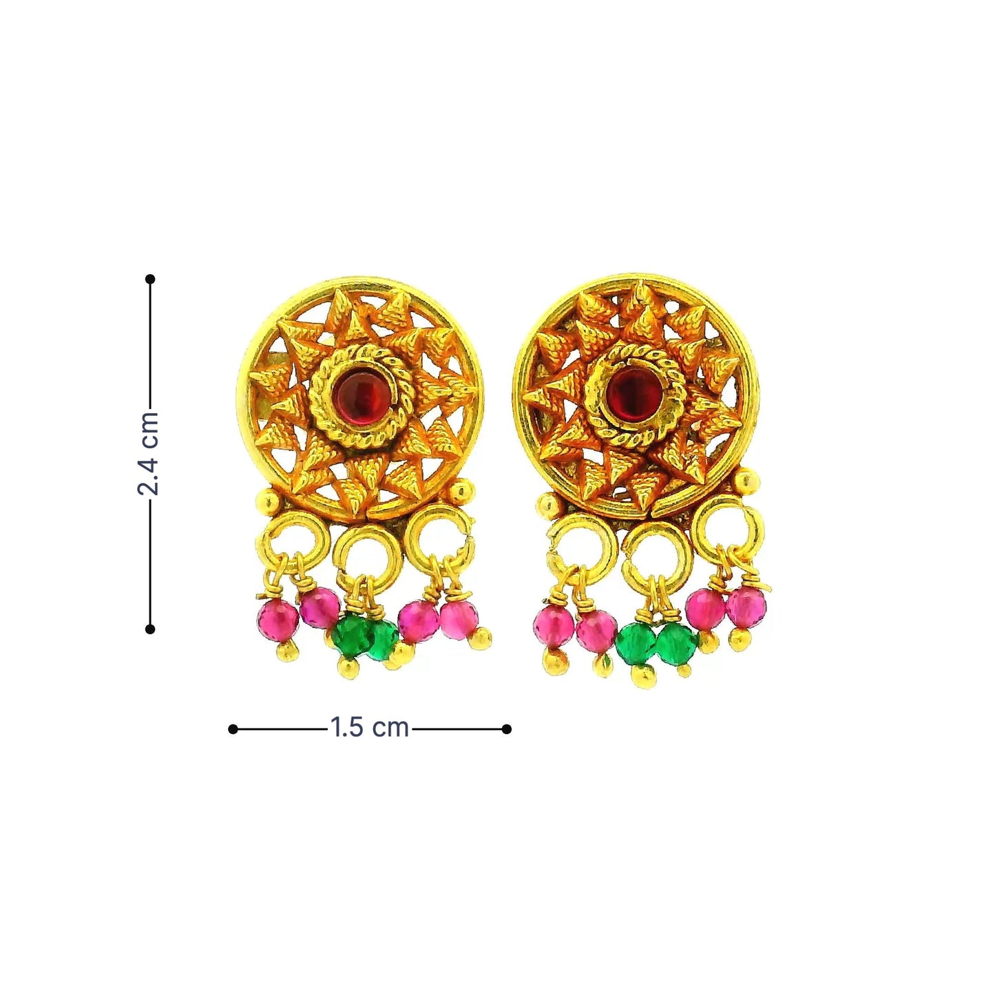 Floral Drop Gold Plated Earrings