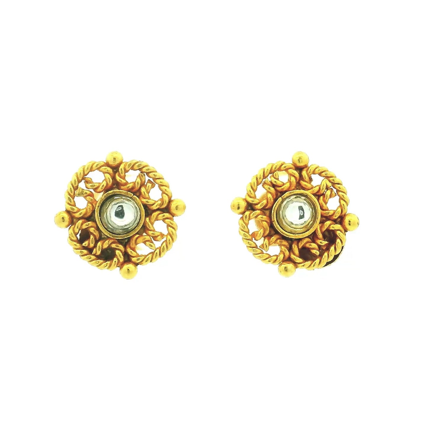 Rope Design Gold Plated Studs