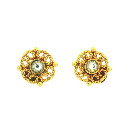 Rope Design Gold Plated Studs