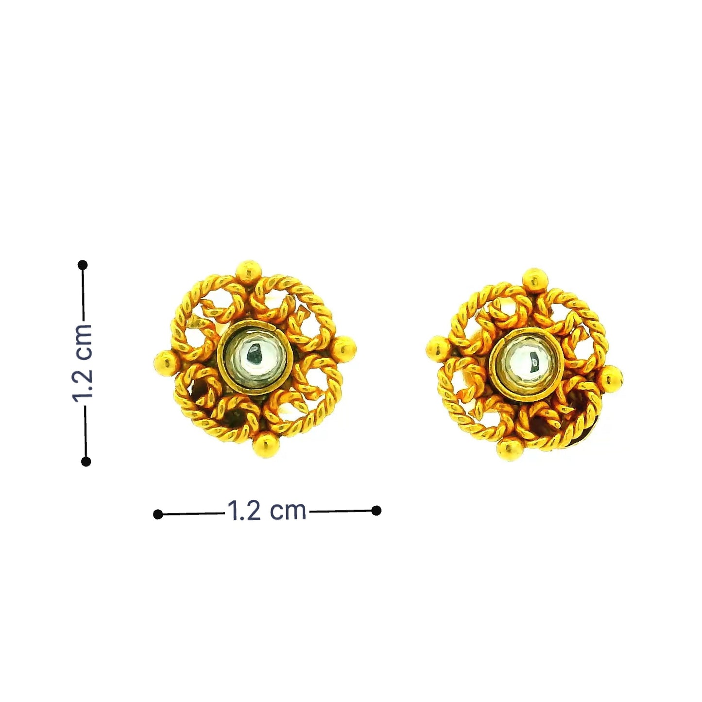 Rope Design Gold Plated Studs