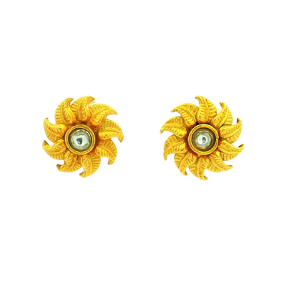 Swirl Design Gold Plated Earrings