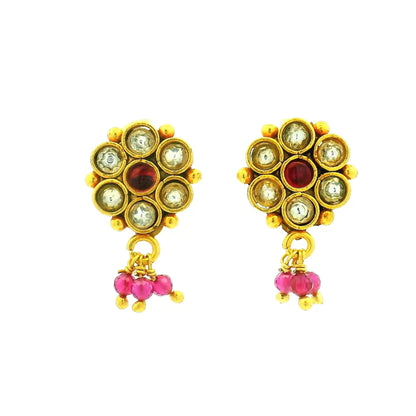 Traditional Multi Stone Gold Plated Studs