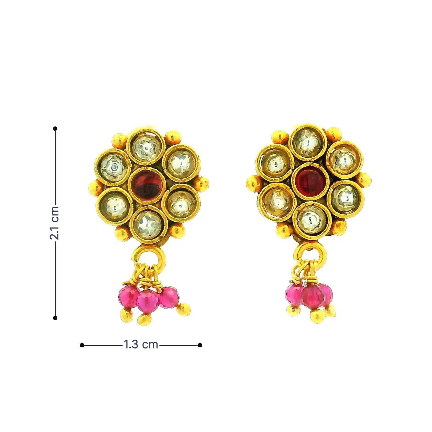 Traditional Multi Stone Gold Plated Studs