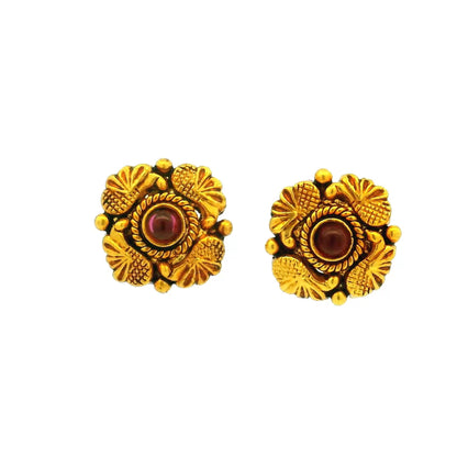 Matte Studs Gold Plated Earrings