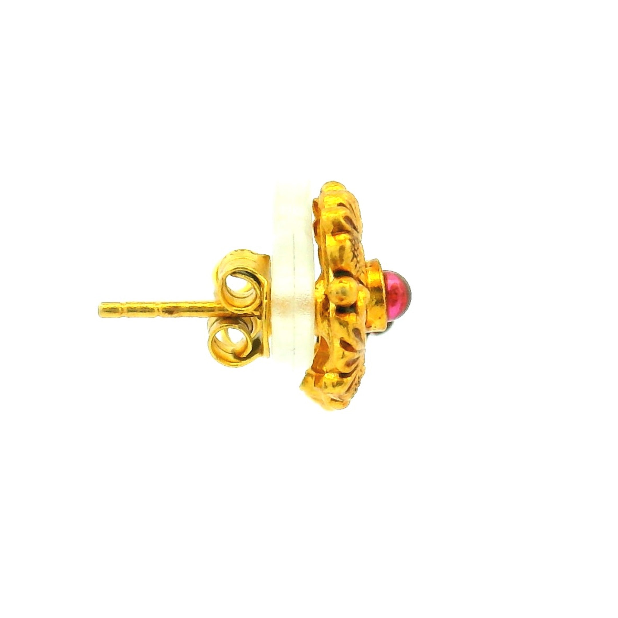 Matte Studs Gold Plated Earrings