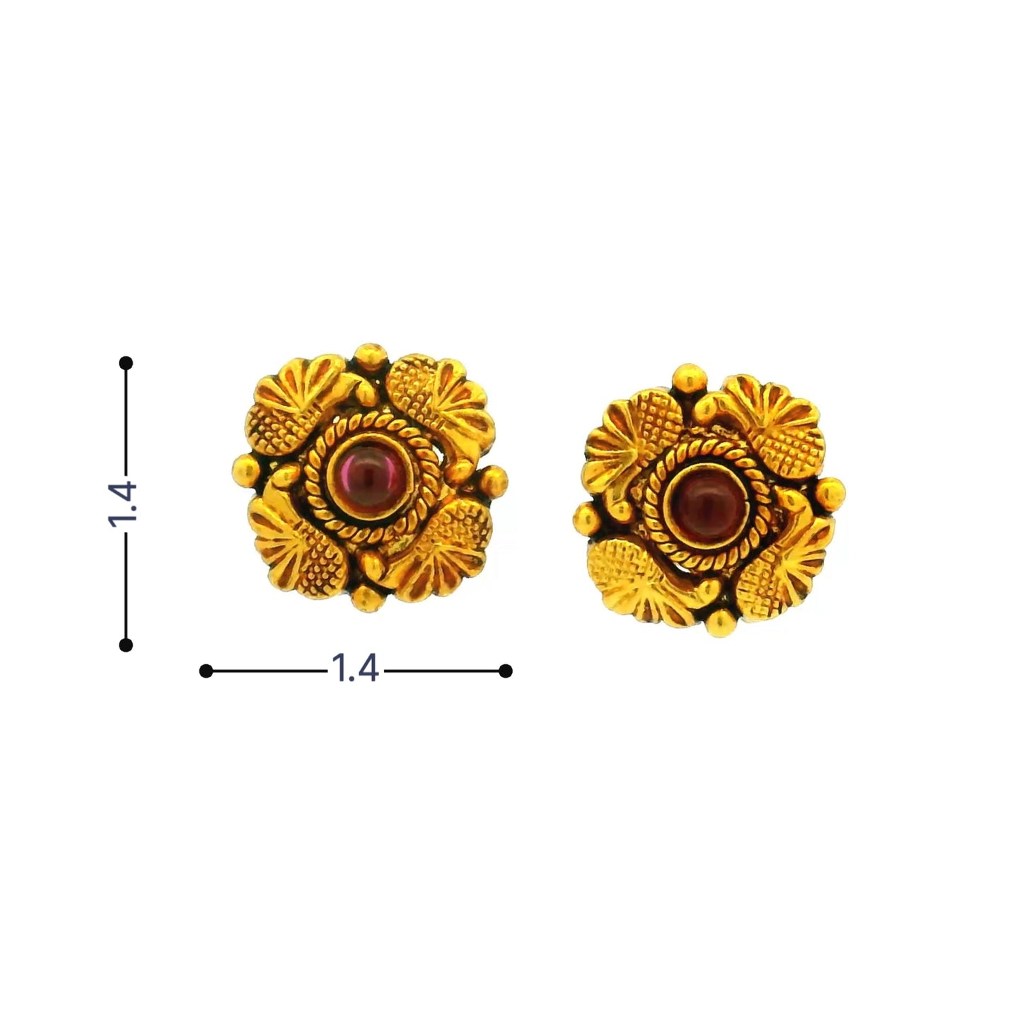 Matte Gold Plated Stud