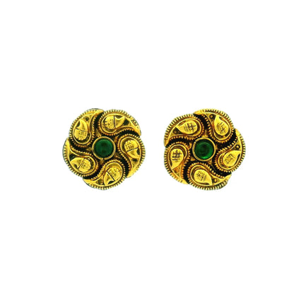 Traditional Round Gold Plated Earrings