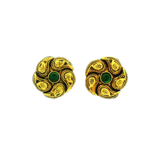 Traditional Round Gold Plated Earrings