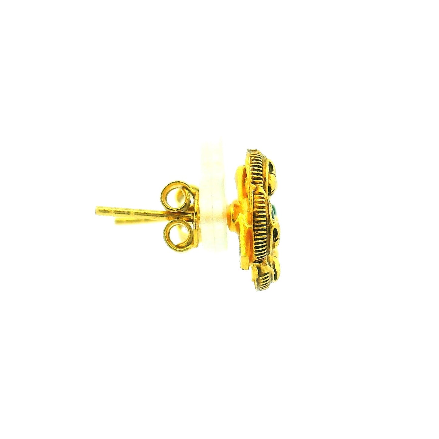 Traditional Round Gold Plated Stud