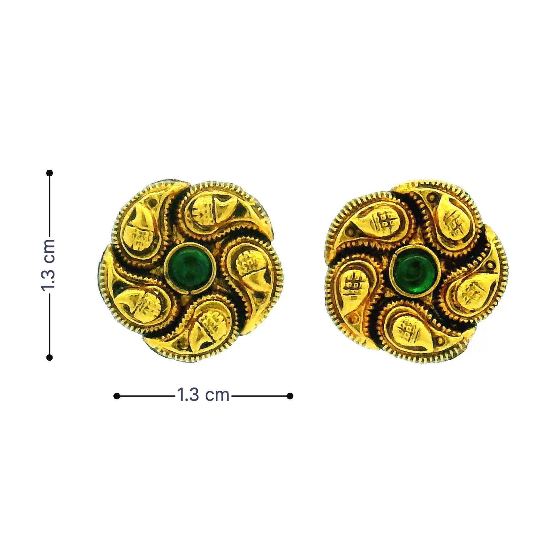 Traditional Round Gold Plated Earrings