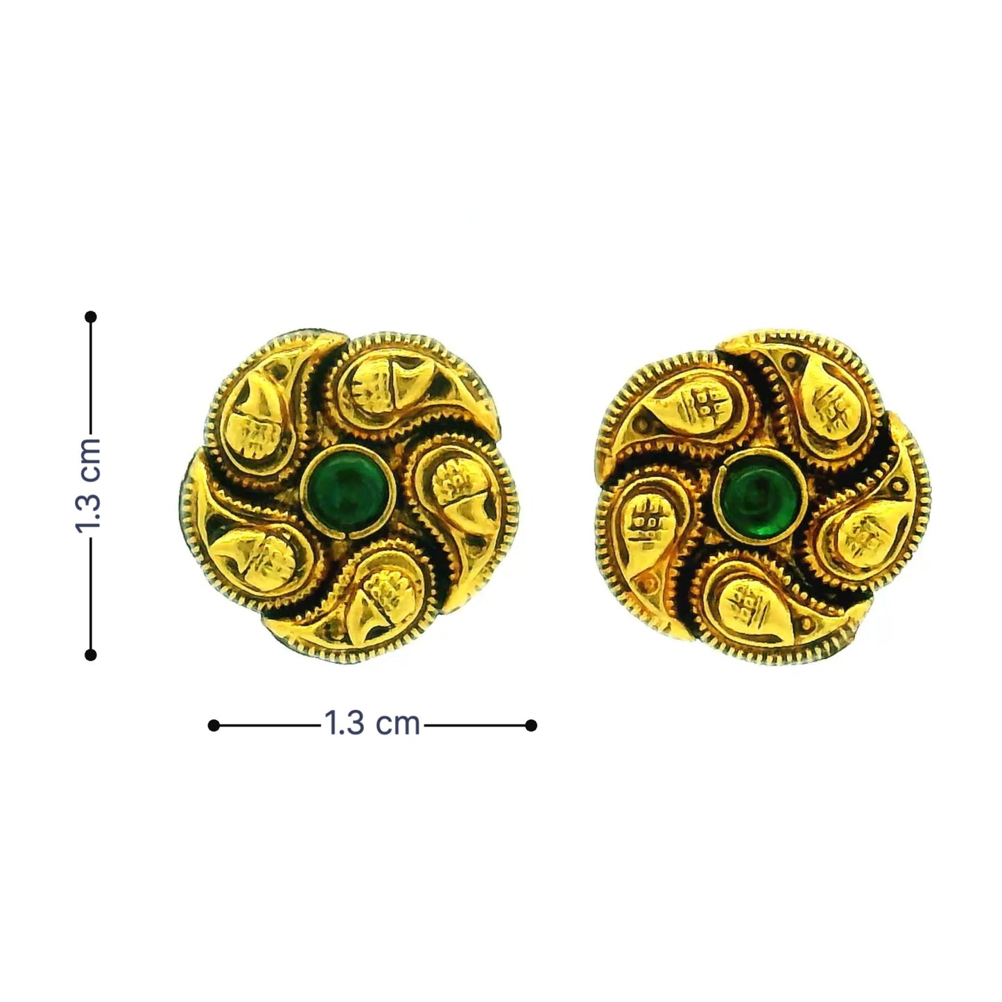 Traditional Round Gold Plated Earrings