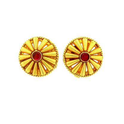 Traditional Ruby Gold Plated Earrings