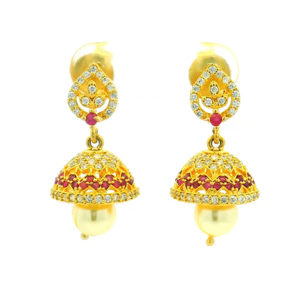 Ethnic Ruby Jhumkas