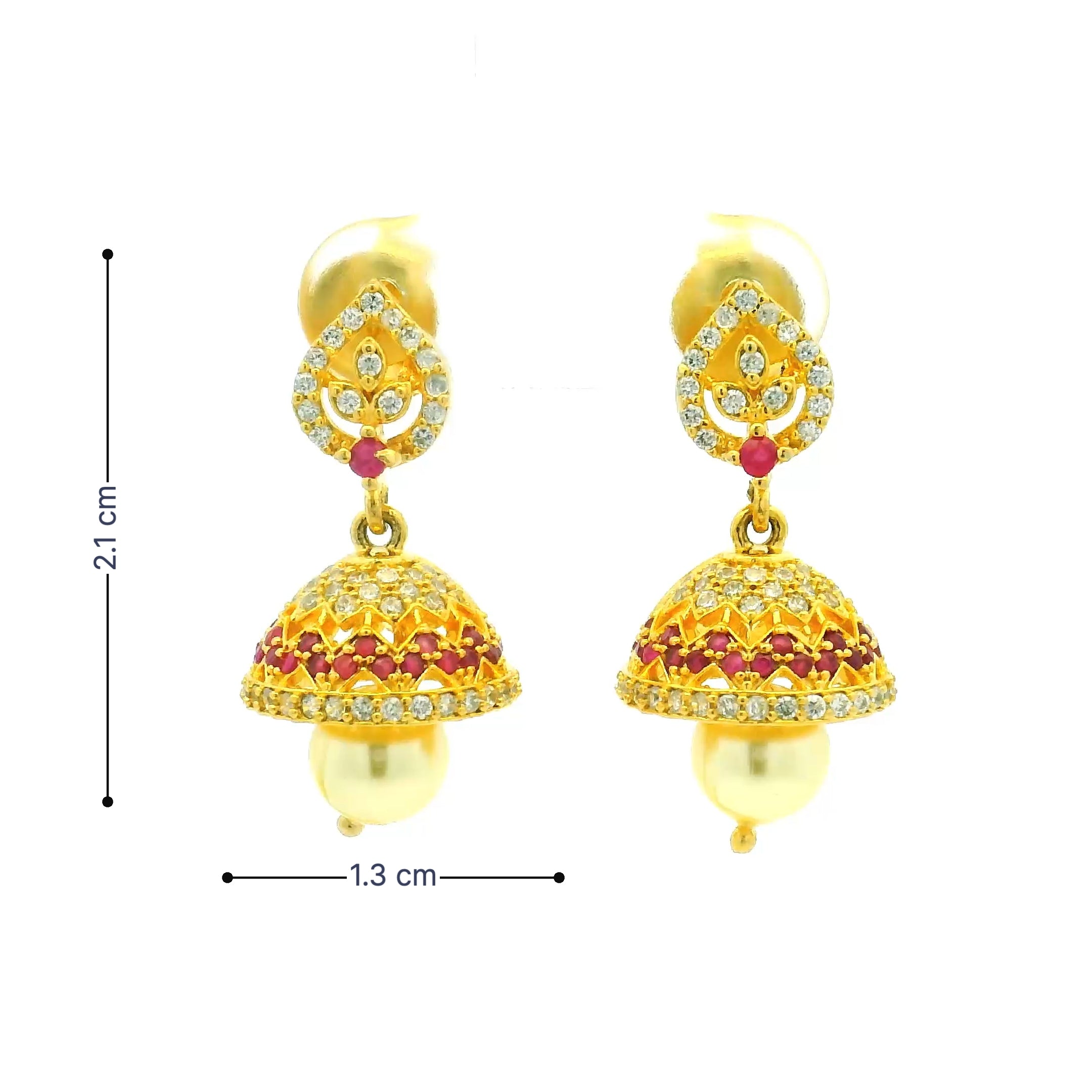 Ethnic Ruby Jhumkas