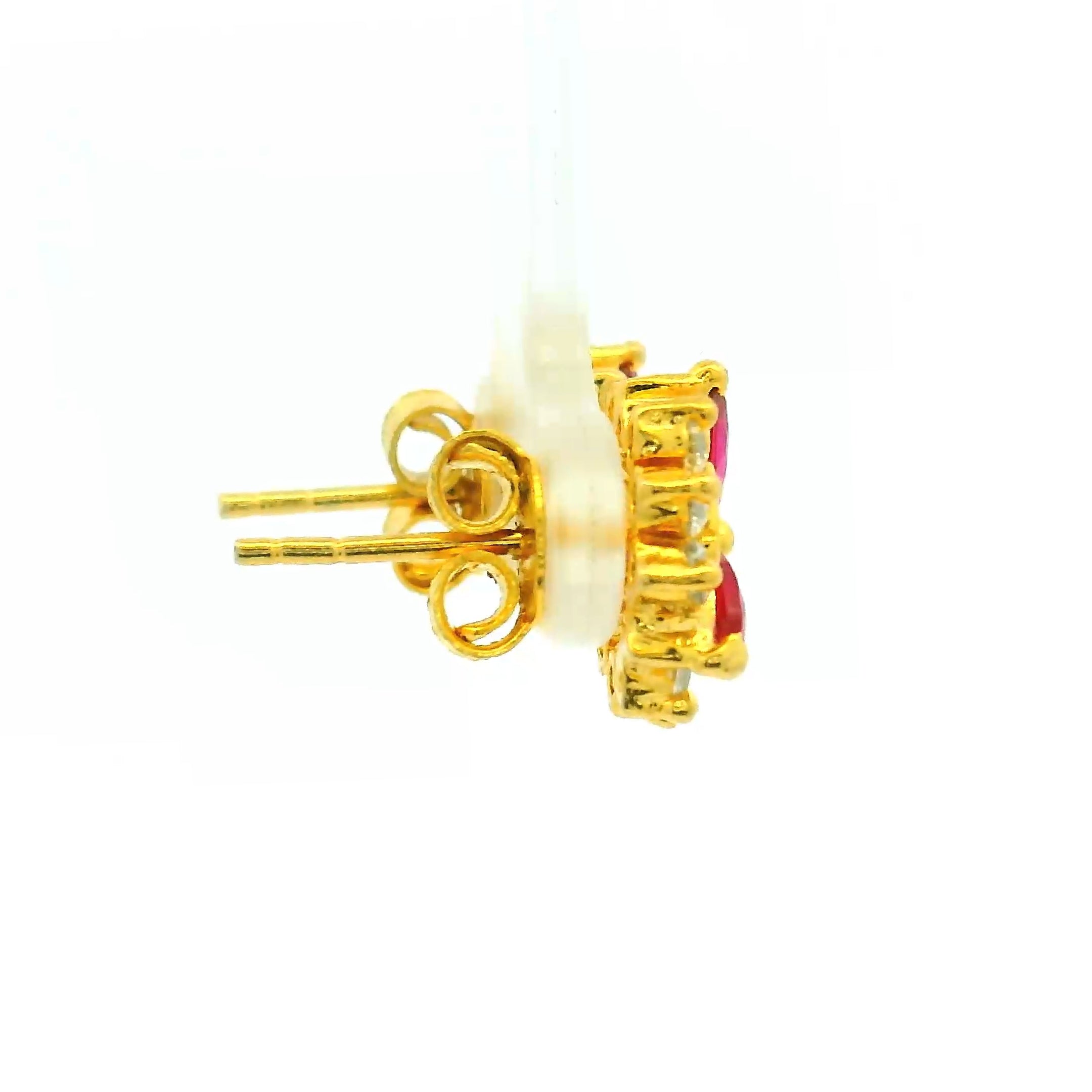 Golden Firework Cluster Gold Plated Earrings