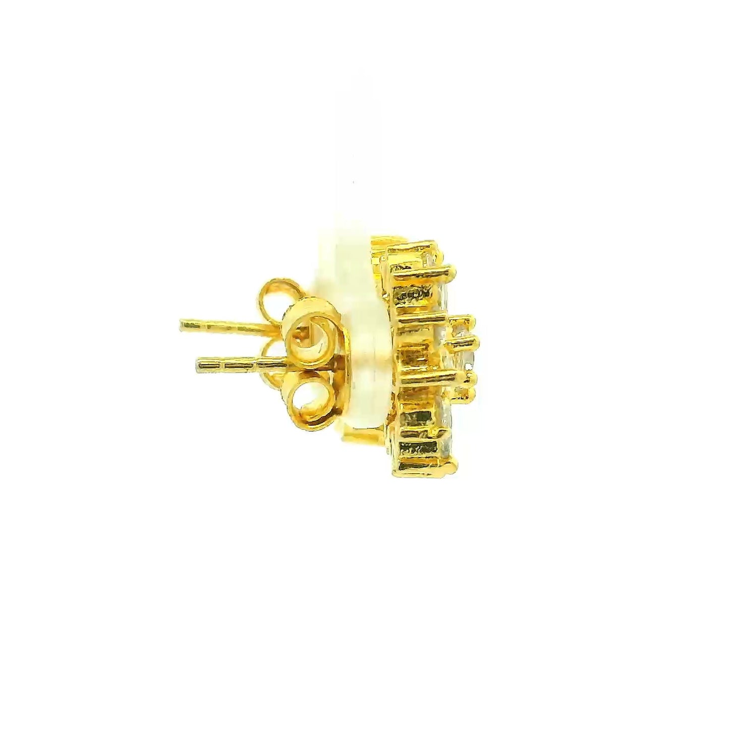 Dazzling Flower Cluster Gold Plated Earrings