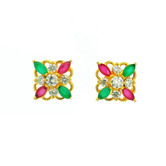 Vibrant Gold Plated Earrings