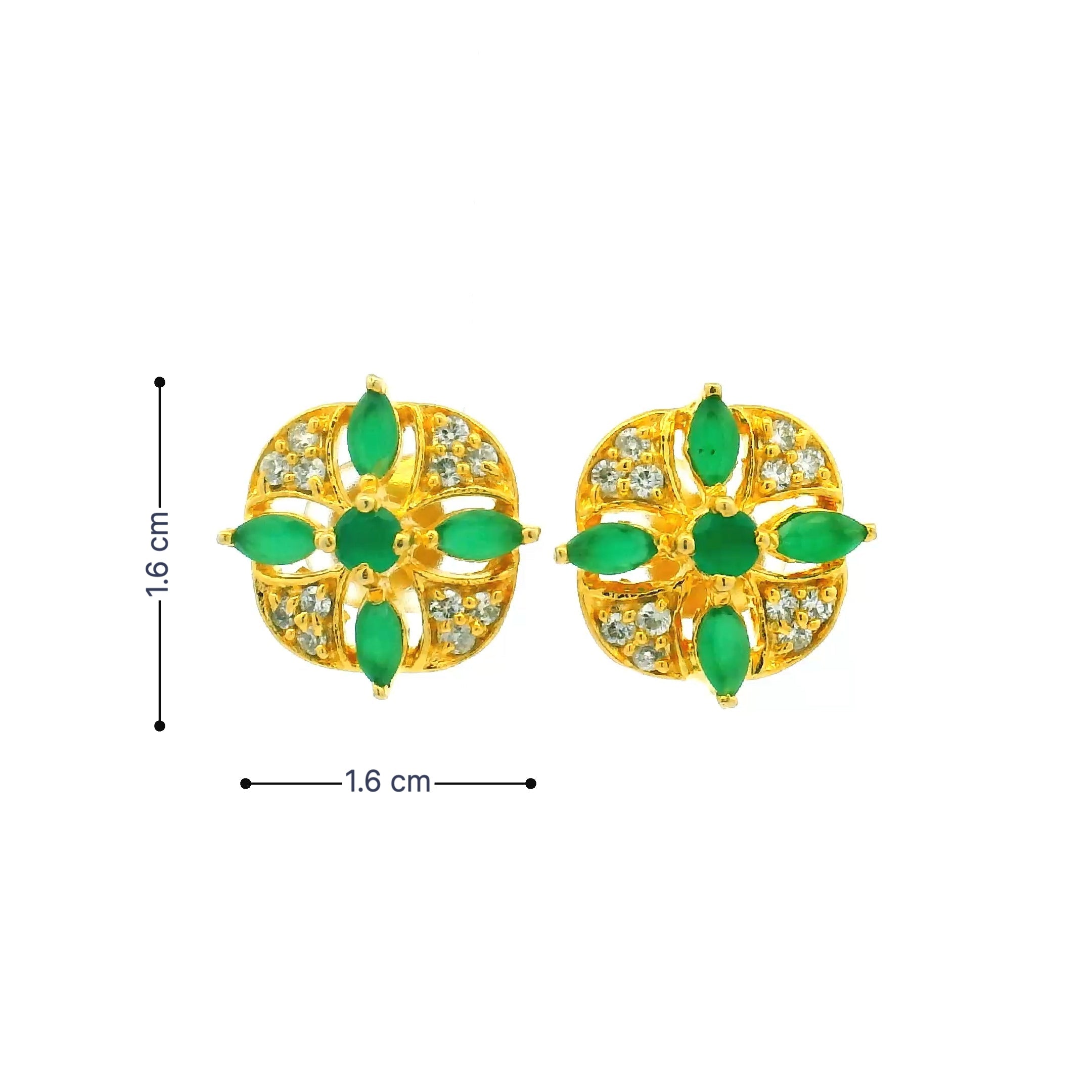 Vibrant Green Stone Studs