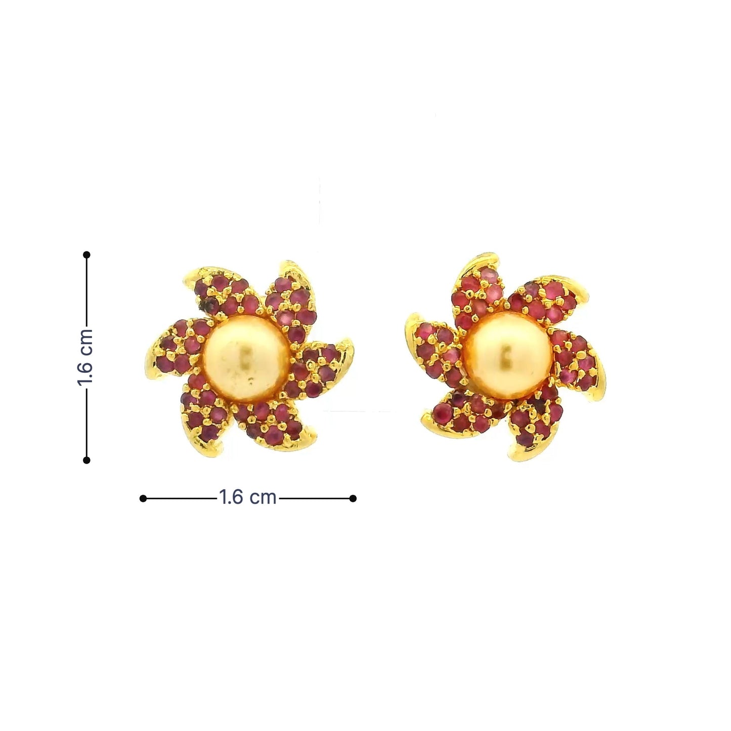 Chic Floral Design Gold Plated Earrings