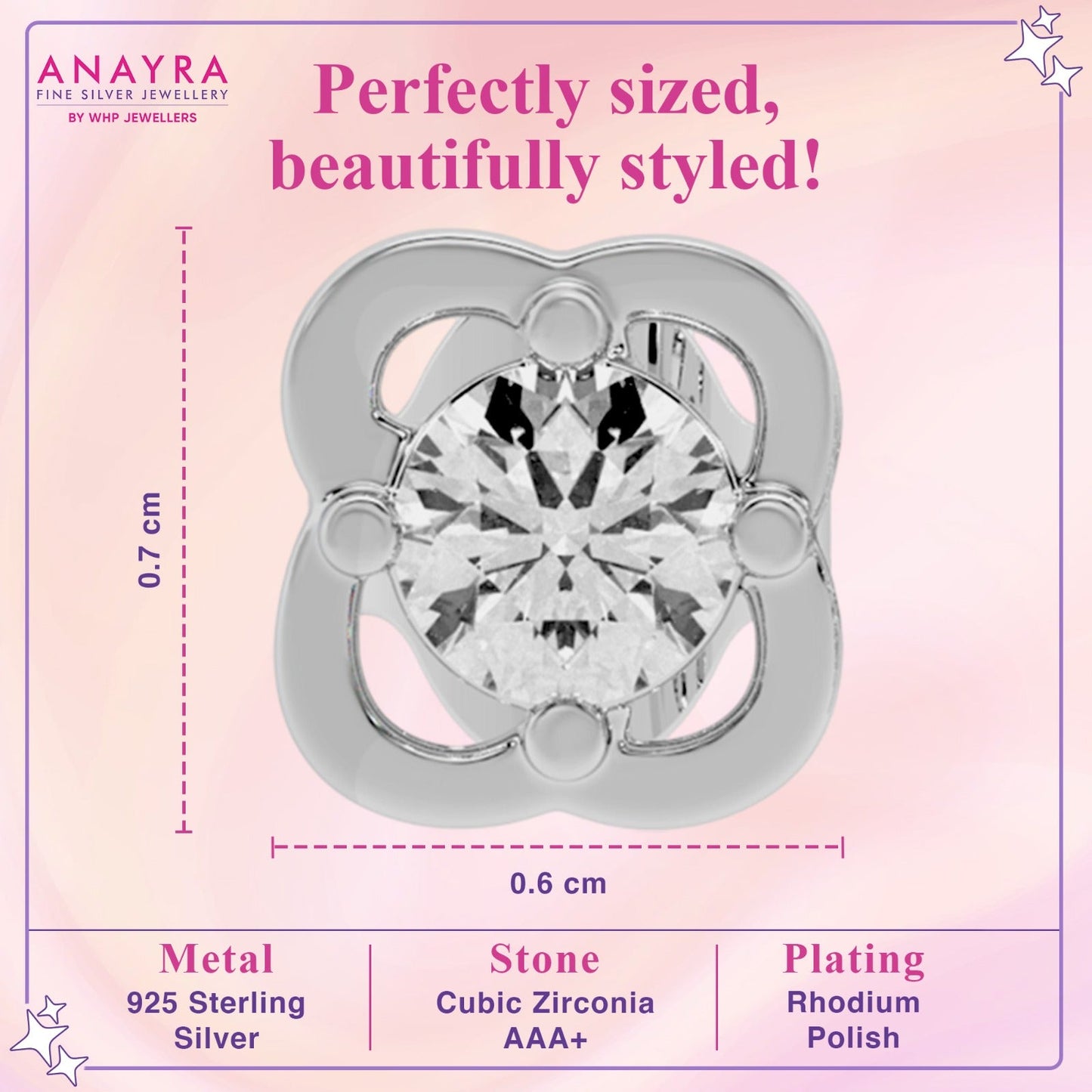 Petal Spark Solitaire Studs