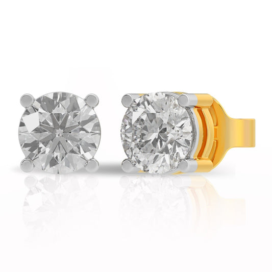 Everyday Luxury Solitaire Gold Plated Studs