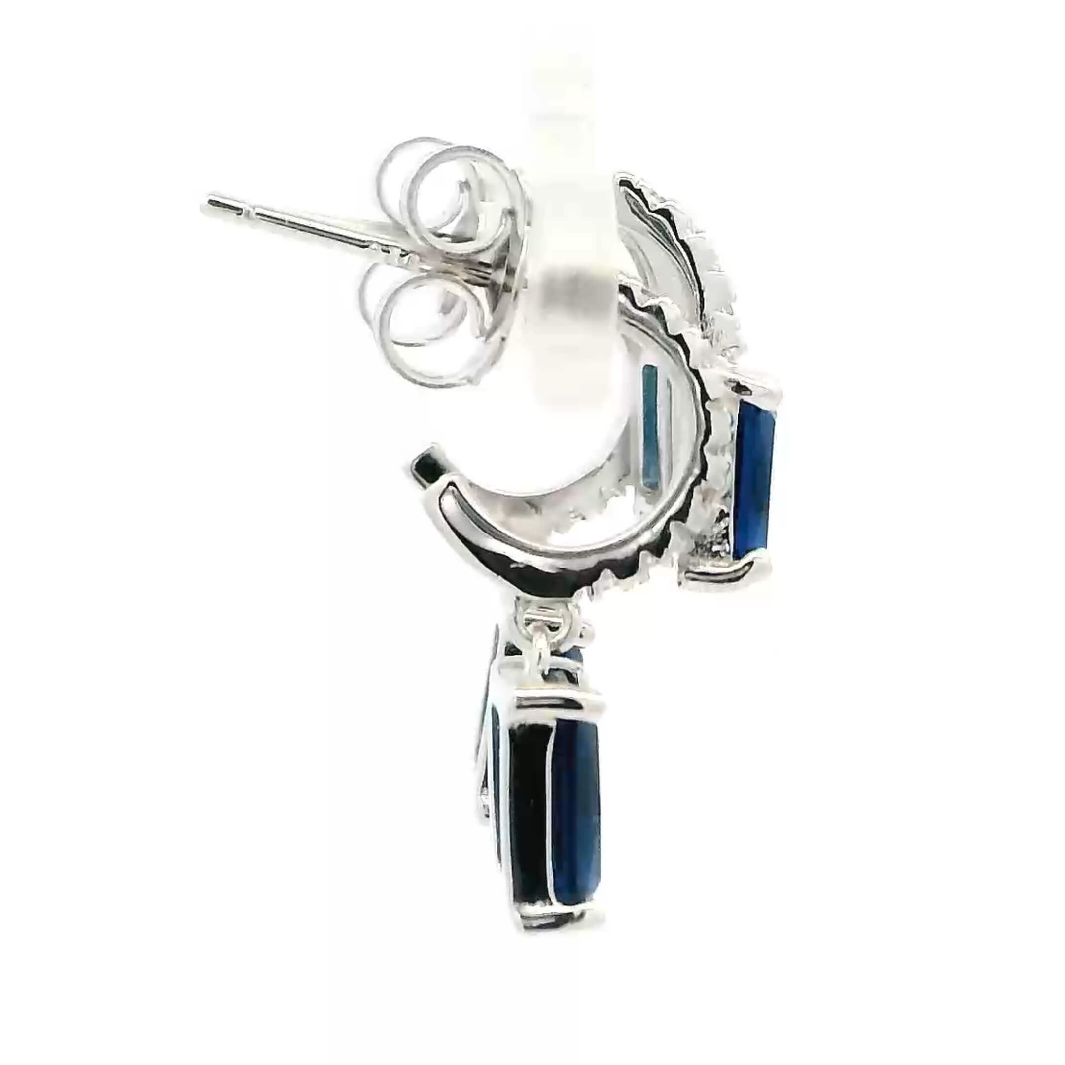 Deep Blue Crystal Drop Earrings