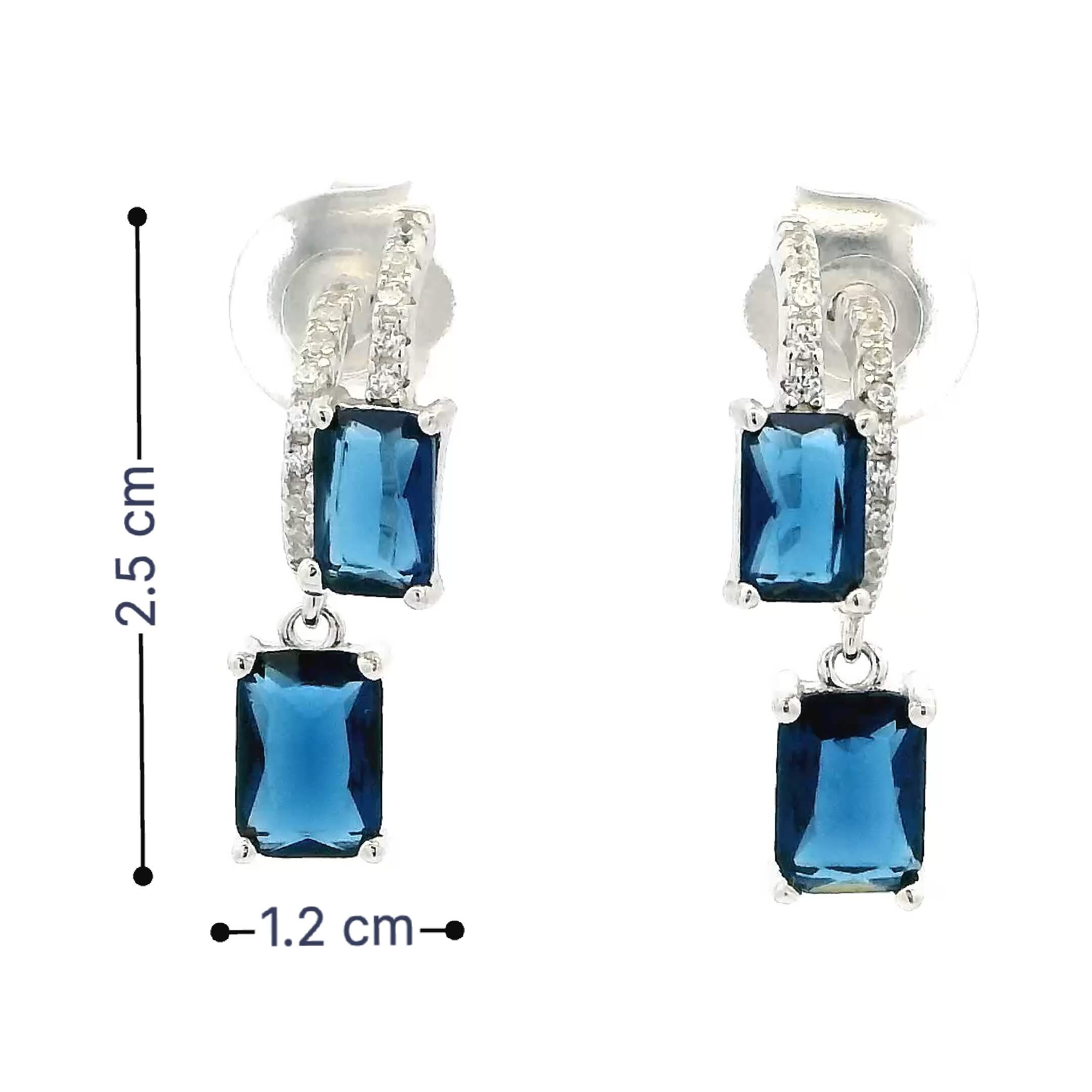 Deep Blue Crystal Drop Earrings