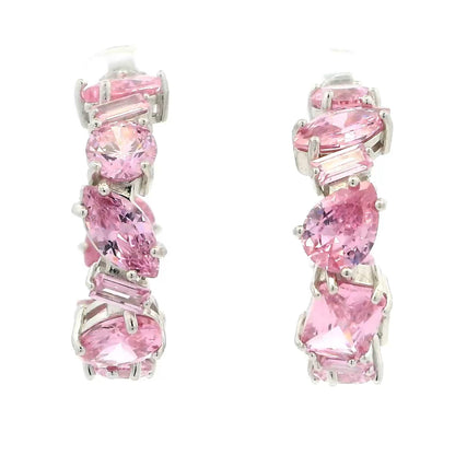 Trendy Pink Crystal Earrings