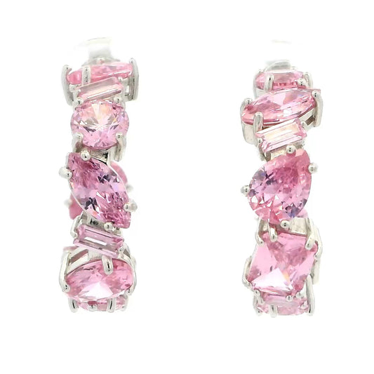 Trendy Pink Crystal Earrings