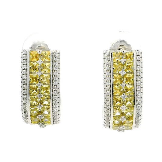 Vibrant Yellow Gemstone Hoops