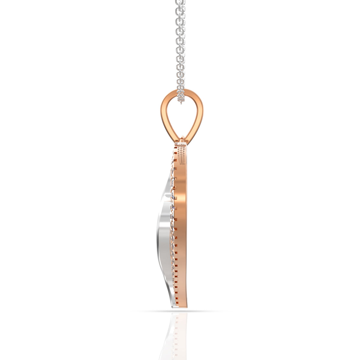 Sterling Silver Rose Gold Heart Pendant
