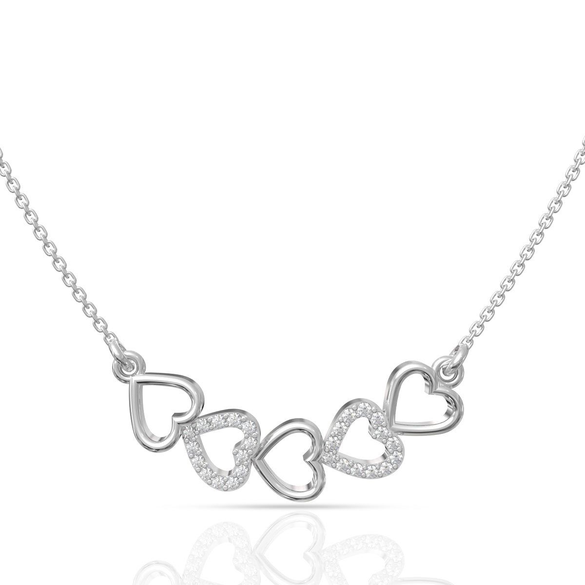 Silver Flowing Heart Pendant