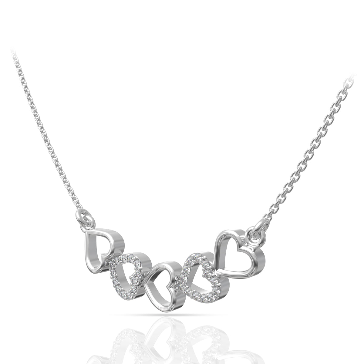 Silver Flowing Heart Pendant