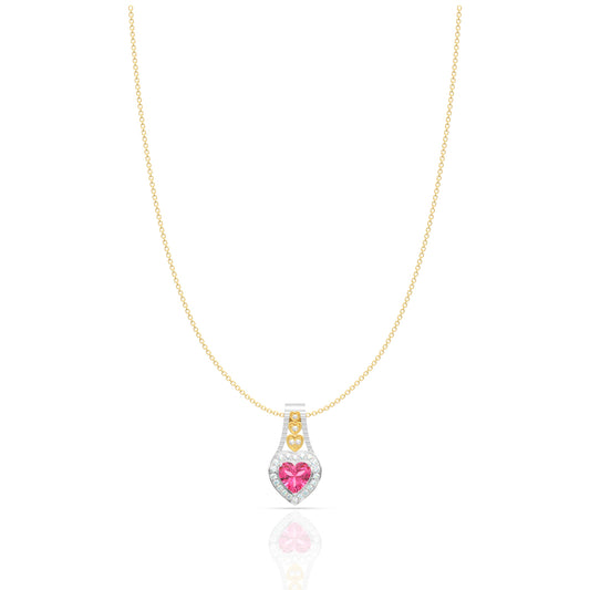 Silver Popup Pink Heart Pendant