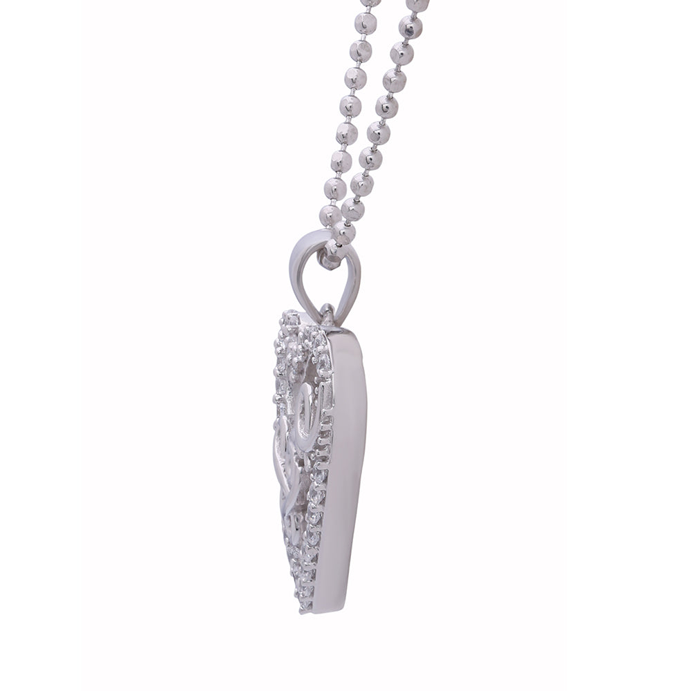 In Love Sterling Silver Diamond Pendant with Link Chain