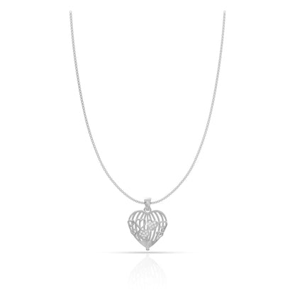 Silver Heart Mesh Pendant