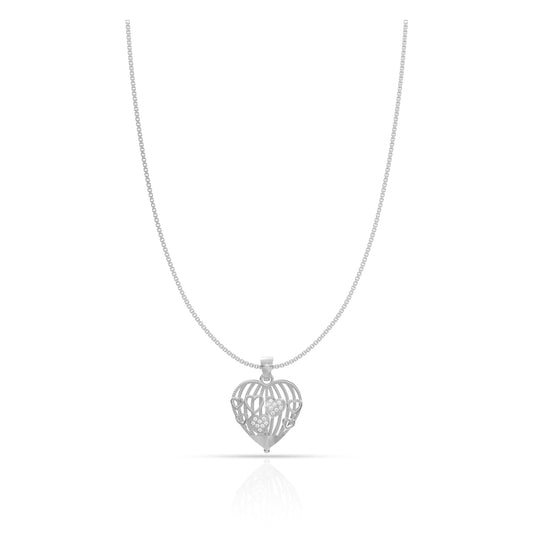 Silver Heart Mesh Pendant