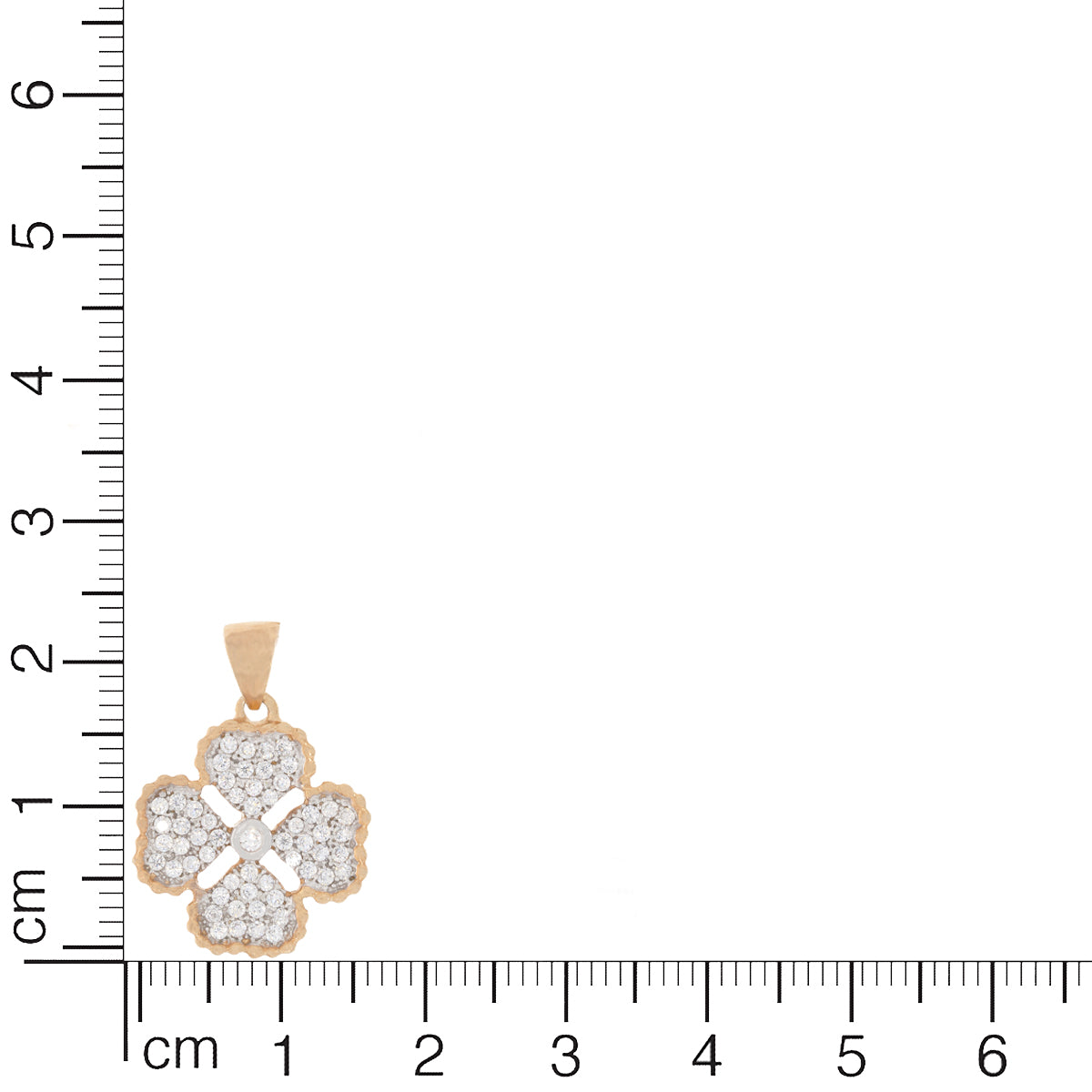 Rose Gold Floral Clover Diamond Pendant with Link Chain