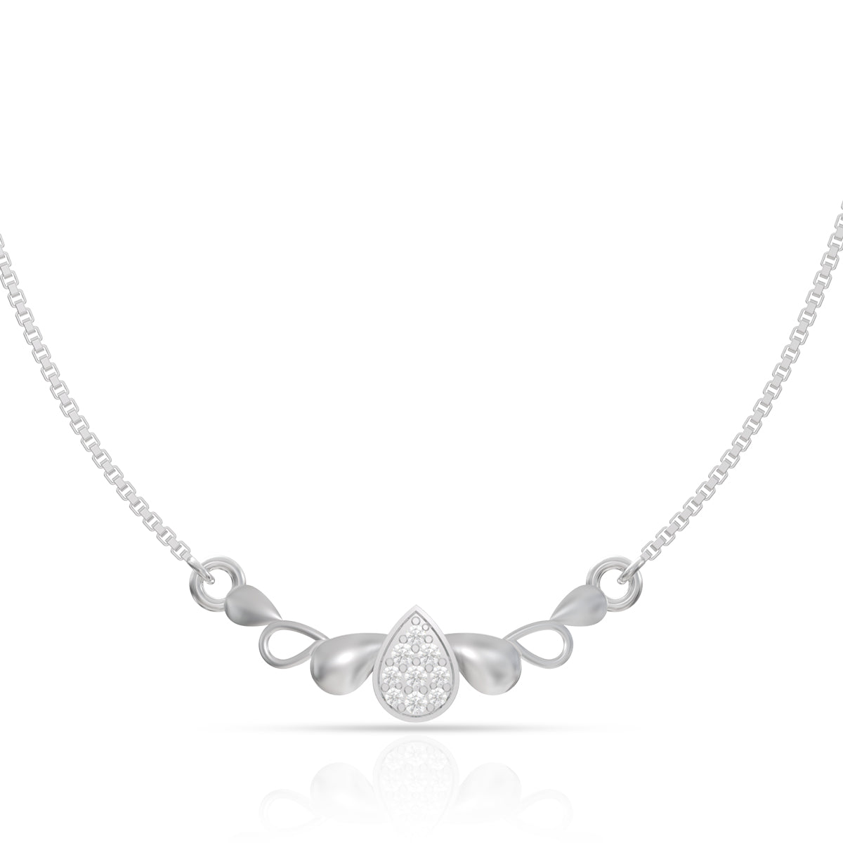 Silver Crystal Studded Pendant