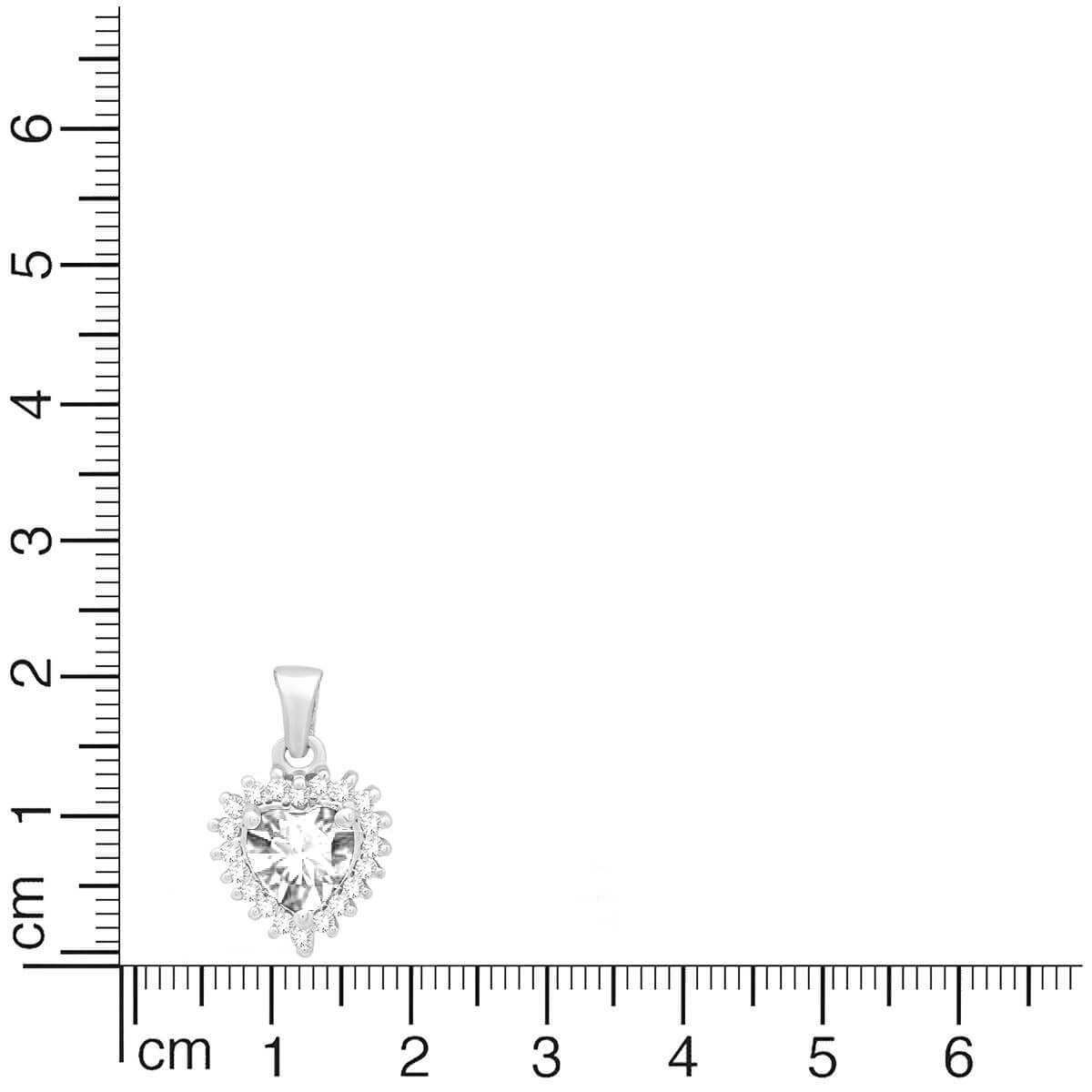 Silver Solitaire Heart Pendant Set