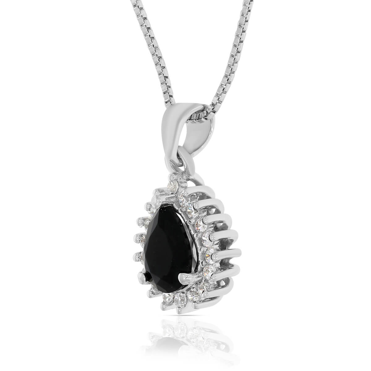 Silver Bold Black Pendant With Chain