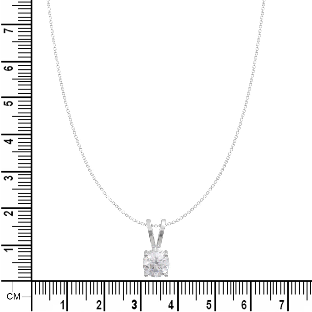 Silver Classic Zircon Pendant with Link Chain