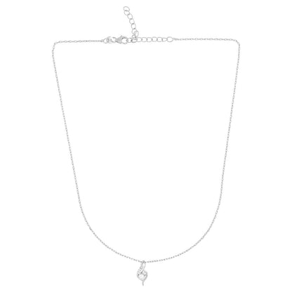 Silver Pearl Maiden Pendant with Link Chain