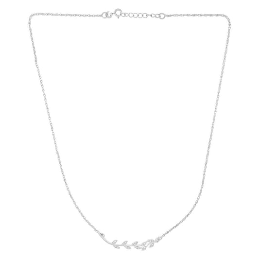 Silver Leaf Pendant with Chain
