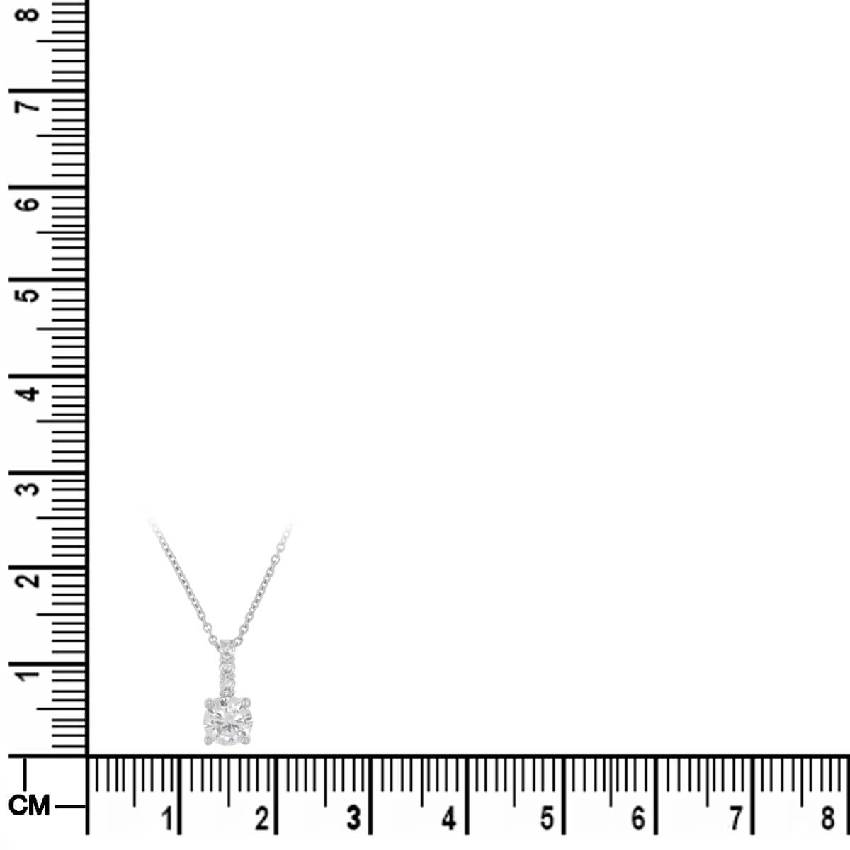 Silver Solitaire Pendant with Link Chain